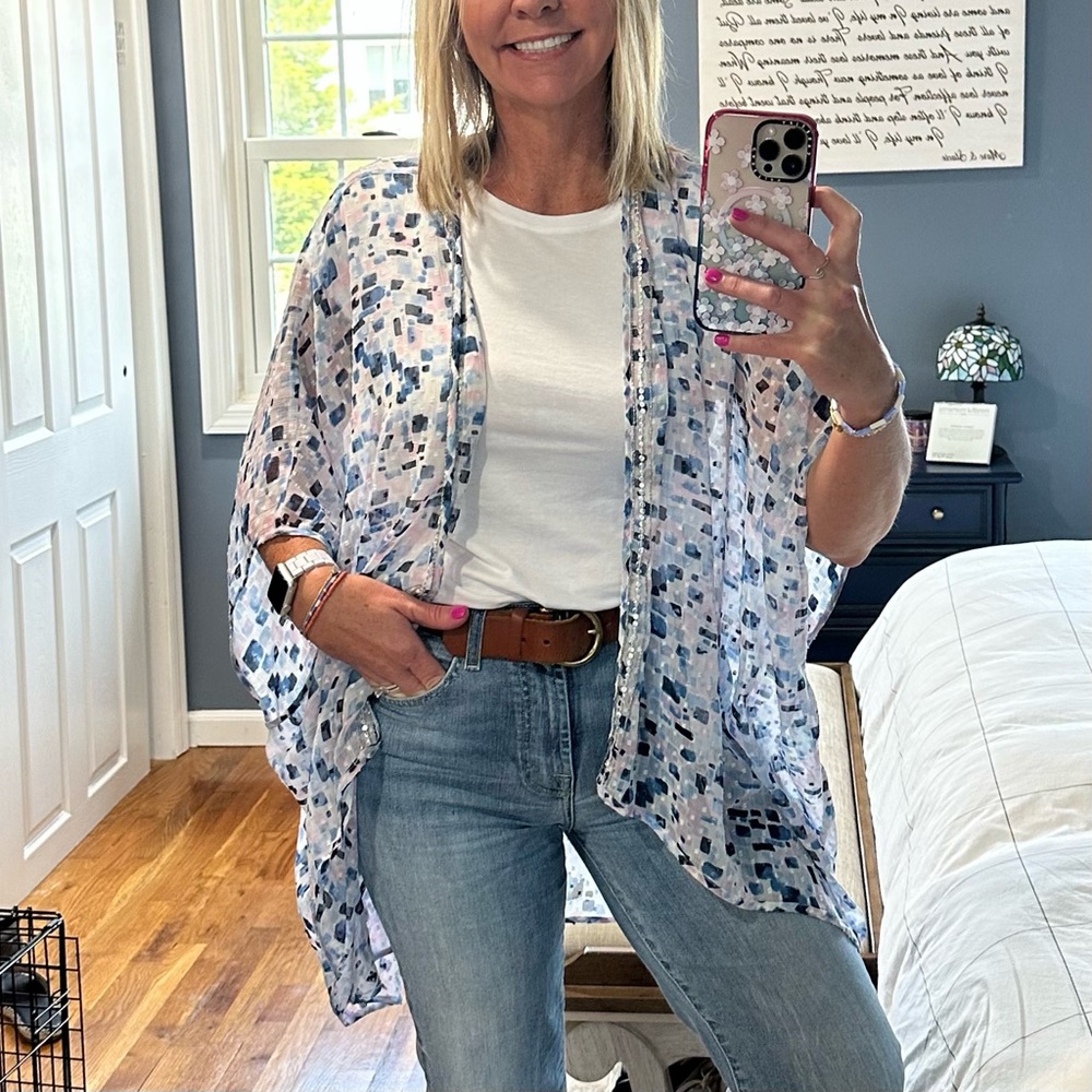 Anthropologie Geo Print Kimono Wrap